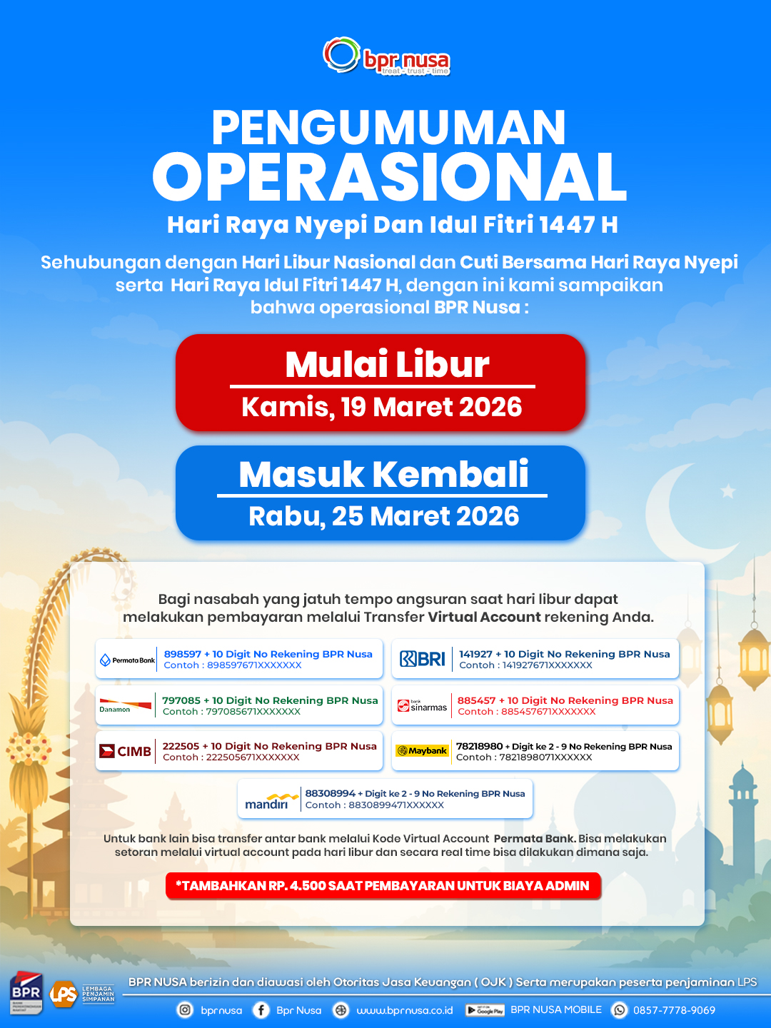 Pengumuman Libur Operasional