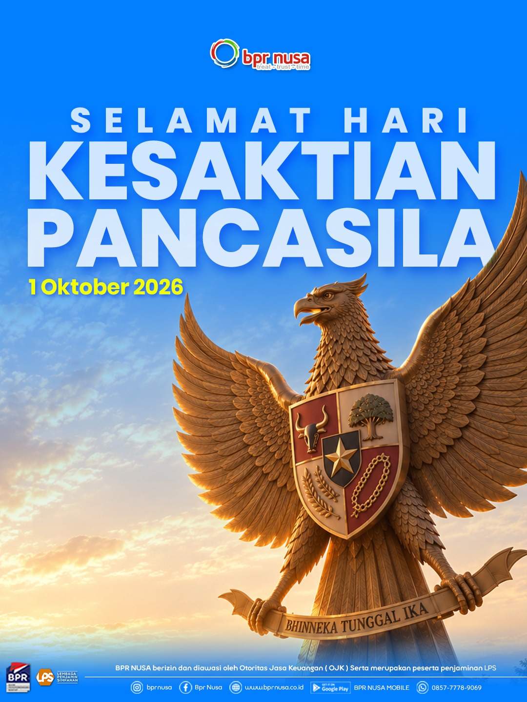 Selamat Hari Kesaktian Pancasila, 1 Oktober 2026.